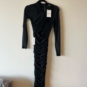 Bardot Aliyah Ruched Bodycon Dress Black